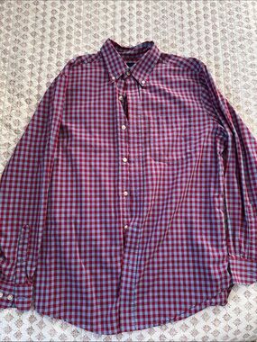 Saddlebred Red & Blue Gingham Button-Down Shirt